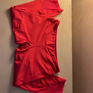 Hot pink in person, also cropped at about capri length